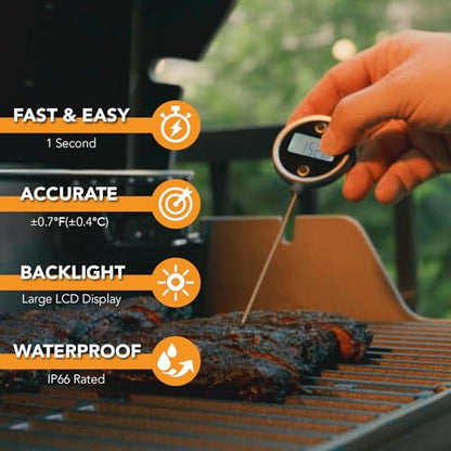 CHEFSTEMP Pocket Pro Instant Read Meat 1-Second Digital Meat Thermometer for Grilling, Food, BBQ, Kitchen Cooking, Oil Deep Frying & Candy (Light Blue) - color: Light Blue