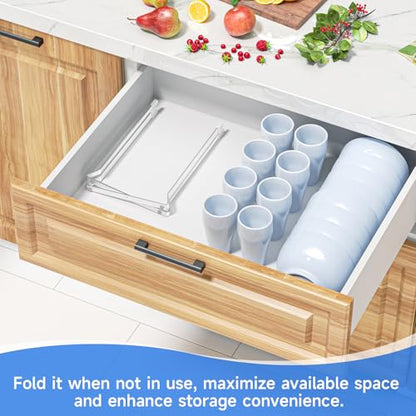 Foldable Water Bottle Drying Rack, Stainless Steel Tumbler Dryer Stand for Kitchen Counter, Multifunctional Space-Saving Cup Drainer for Bottles, Baby Bottles, Glasses & Reusable Bag (Silver, 1PC)