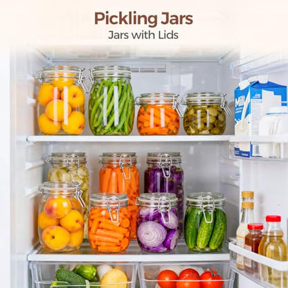 ComSaf Round Glass Jars with Airtight Lids 25 oz 6 Pack Pickling | Flour sugar rice, Preserving canning, Pantry organization, Kitchen storage, Dry goods, Sourdough fermenting, Mason jars - size: 25oz*6