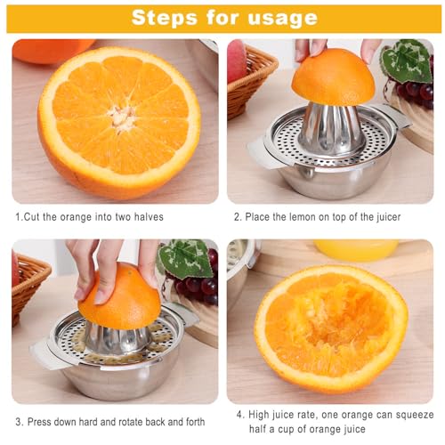 304 Stainless Steel Fruit Lemon Orange Manual Juicer Household Kitchen Small Creative Hand Juicer