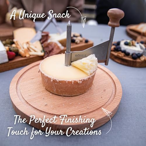 BOSKA Cheese Curler Amigo - The Original with 10-year Warranty - Cheese Wheel for i.a. Tete de Moine, Girolle & Chocolate - Cheese Shaver made of Stainless Steel