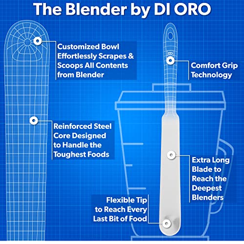 DI ORO Silicone Blender & Jar Spatulas - Heat Resistant Kitchen Utensil Set for Cooking, Mixing, Baking, & Scraping (2pc, Stone) - color: Stone