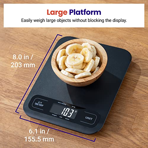 Etekcity Food Kitchen Scale, Digital Mechanical Weighing Scale,Grams and Ounces for Weight Loss, Baking, Cooking, Keto and Meal Prep, Large, Matte Black - color: Black