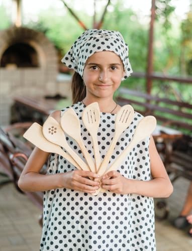 ECOSALL 6 Healthy Wooden Spoons For Cooking – Safe & Reliable Kitchen Set | 100% Natural, Uncoated, Unfinished Solid Hard Wood Utensils to Scrape, Stir, Serve, Turn, Flip & Mix Your Food. Nonstick Safe