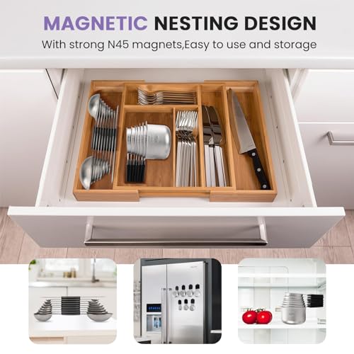 Magnetic Measuring Cups and Spoons Set-Heavy Duty 304 Stainless Steel，Double Measurement Markings，Set of 16 with Leveler for Measure Dry and Liquid Ingredients (Black) - color: Black
