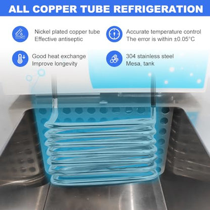 -5℃ ~100℃ Laboratory Chiller Circulator 6L Chiller Lab Low Temperature Cooling Liquid Circulator Pump Chiller Lab Recirculating Chiller Water Bath Recirculating Water Cooling Chiller,110V