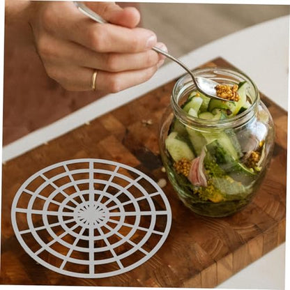 BESTYASH 5pcs Fermentation Weight Pickle Jar Press Plates with Strainer Round Kimchi and Pickled Foods Press Rack for Efficient Flavor Absorption and Easy Cleaning