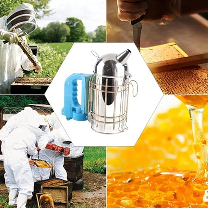 Stainless Steel Beehive Smoker Heat Beekeeping Equipment for Beehive Smoker with Bee Swarm Inspection