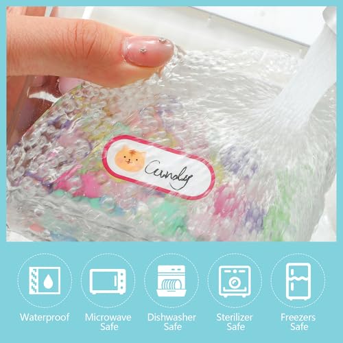 480 Pcs Baby Bottle Labels - Waterproof Name Labels, Self-Laminating for Kids Stuff - Animal & Weather Themed Daycare Essentials - style: Animal&Weather Style