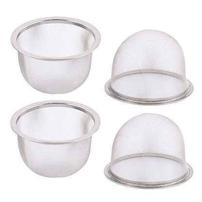 uxcell 4pcs Stainless Steel Mesh Tea Leaves Stainer Teapot Screen 3.1 Inch for Straining Teas and Cocktails or Sifting Flour Sugar Spices and Herbs Silver Tone