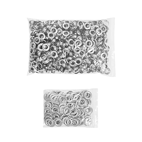 KING PIECES 500pcs Grommets 3/8 Inch (10mm) Washers and Grommets Kit for Grommet Tool, Banner & Posters Metal Grommets Eyelets for Fabric Clothes Leather Belt Punching - color: Silver, size: 500pcs 3/8 Inch