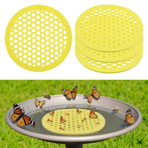 4 Pcs Floating Bee Watering Station 7.87 inch Floating Bee Island Float Tray Butterfly Bees Feeder Waterer Outdoor Honeybee Feeder Floatings Watering Table for Feeding Thirsty Pollinators