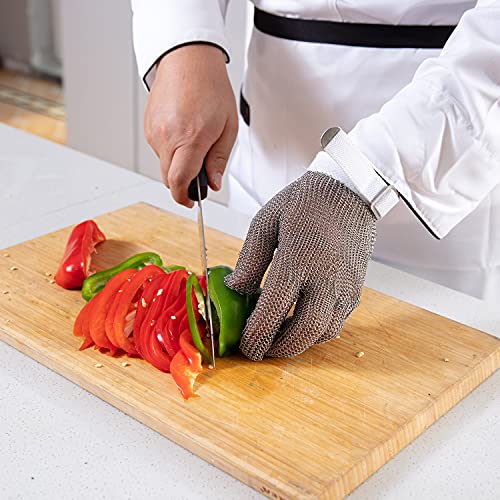 Dowellife Chainmail Glove, Cut Resistant Food Grade, Stainless Steel Mesh Metal Knife Cutting Glove for Butcher, Oyster Shucking Kitchen Mandoline Chef Slicing Fish Fillet(X Small) - size: X-Small (Pack of 1)