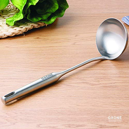 Soup Spoon Ladle,304 Stainless Steel Cooking Spoon Kitchen Tool For Wok With Hollow Handle, Silver/13.9Inch - style: Soup Ladle