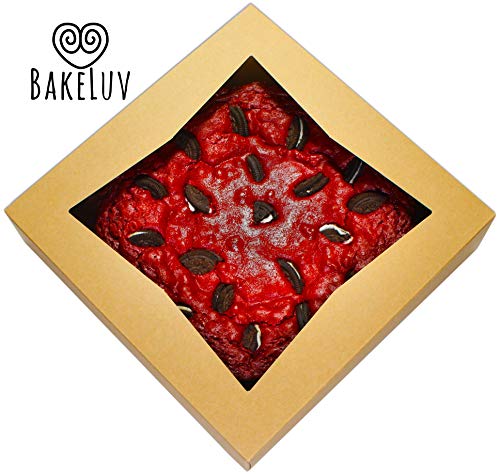BAKELUV Pie Boxes 10x10x2.5 Inch | Brown / 50 pcs/Auto-Popup | Bakery/Pastry/Treats/Cookies/Cheesecake/Cake/Muffins/Donuts - color: Brown, size: 50