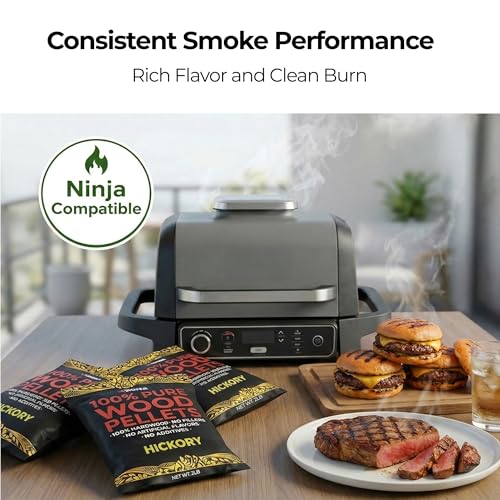 Kona 100% Hickory Smoker Pellets, Intended for Ninja Woodfire Outdoor Grill, 2 lb Resealable Bag - size: 2 pounds