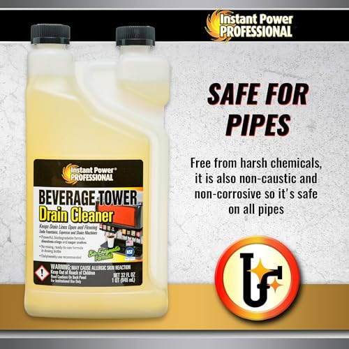 Instant Power Beverage Tower Drain Cleaner - Sink Clog Remover, Drain Defense for Beverage Systems, Made in USA - 32 Fl Oz 12 Pack - size: 12 Pack