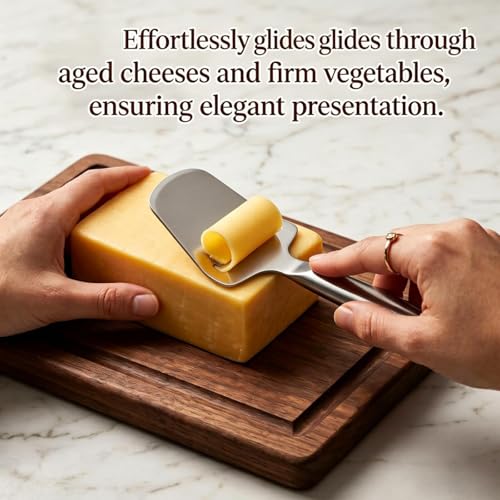 Stainless Steel Hollow-Handled Cheese Knife – A multifunctional kitchen tool for cheese, butter, paring and grating, ideal for snacks, charcuterie and baking (silver)