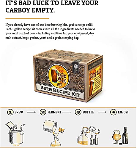 Craft A Brew Recipe Kit - Brown Ale Refill - 1 Gallon - Ingredients for Home Brewing Beer - color: Brown Ale