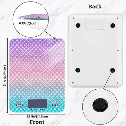 Food Scale Kitchen Scale Food Scales Digital Weight Grams and Ounces Small Electronic Food Scale for Baking Cooking Gradient Fish Scale - color: Gradient Fish Scale