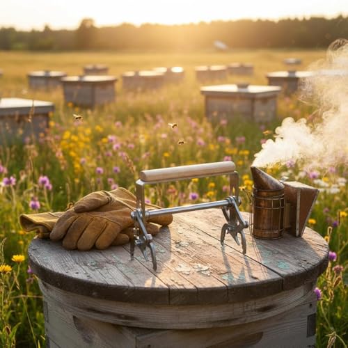 Frame Clamp Frame Grabber Stainless Steel Colony Frame Lifter Wooden Handle Gripper Suitable for Beekeeper Apiary Routine Inspection Honey Removal