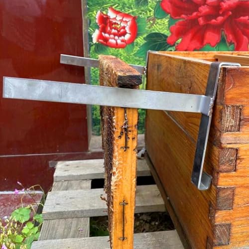 Bee Frame Holder - Bee Hive Frame Rack | Stainless Steel Beekeeping Tool | 2 Pack 21x15cm, Holds 5 Frames, Rustproof, for Beekeeper Hive Inspection Frames Support, Beekeeping Supplies
