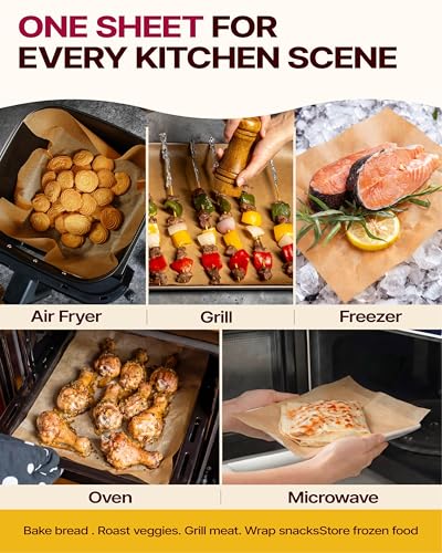 Katbite Parchment Paper Sheets Heavy Duty, 18x26 Inches 100 PCS Precut Baking Parchment, Unbleached, Non-stick, Non-toxic, Extra Strong, Flat Baking Paper for Oven, Cooking, Grilling, Air Fryer - color: 18"x26"-100