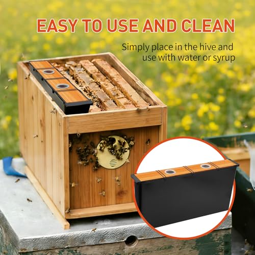 2 Pack 6.5L Bee Pro Feeder,Beeswax-Treated Wood,Feeder Beehive Frame,Bee Feeders for Hives,Beehive Frame for Feeding Deep Frame,Beekeeping Supplies,All eginners and Professional Beekeepers