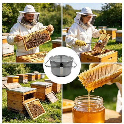 Double Strainer - Stainless Steel Double Sieve,Very Fine Mesh Strainer,for Beekeepers Kitchen Food Cooking Butter Beekeeping Hive