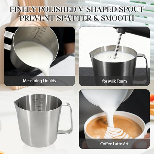 Stainless Steel Measuring Cups, 700ml 24oz Metal Measuring Cup with Handle, Dual Scale Marking (ML & OZ), Large Mouth Easy Pour, Dishwasher & Freezer Safe for Baking, Cooking, Liquid Measurement - size: 700ml (24oz)