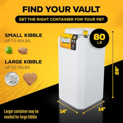 Gamma2 Vittles Vault Pet Food Storage Containers - Sealed Dog and Cat Food Storage Container, Fits up to 80lbs, Made in the USA - [14" L x 28" H] | Made in USA, 14 inch long by 28 inch tall, airtight lid keeps kibble fresh and pests out, a durable home pa