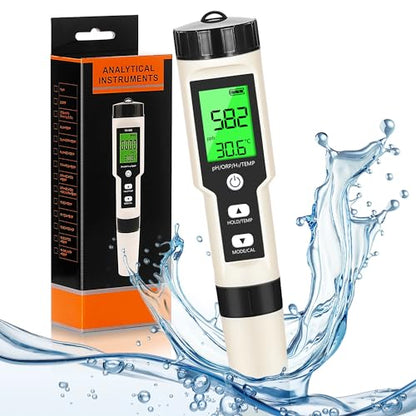 Hydrogen Water Tester 4 in 1 PH,H2,ORP&Temp,pH Meter ORP Meter Hydrogen Tester for Water with ATC & Backlight,Accurate Hydrogen Water ppb/ppm Meter - size: 4 in 1