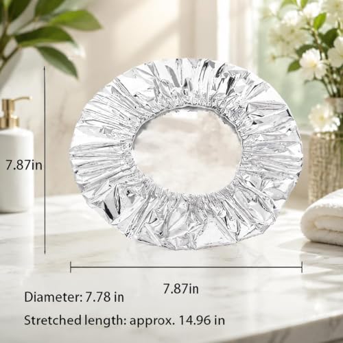 Reusable Aluminum Foil Food Covers, Reusable Elastic Food Storage Covers, Plastic Bowl Covers with Elastic Edging Stretch Plastic Wrap Bowl Covers (50PCS) - color: 50PCS