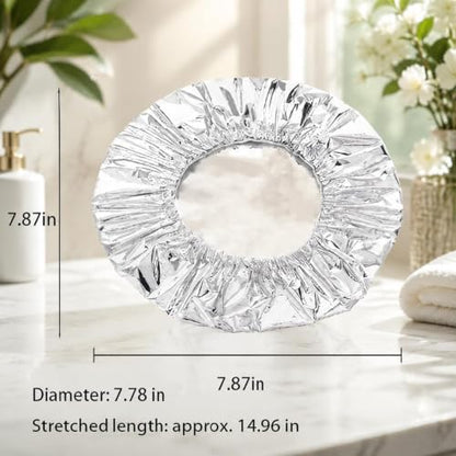 Reusable Aluminum Foil Food Covers, Reusable Elastic Food Storage Covers, Plastic Bowl Covers with Elastic Edging Stretch Plastic Wrap Bowl Covers (50PCS) - color: 50PCS