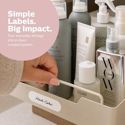 ThreeKin Waterproof Labels for Bottles and Containers - Custom Stickers - All-Purpose and Personalizable - Dishwasher, Freezer and Microwave Safe - BPA-Free - USA-Owned (White, 72pcs) - color: White, size: 72 pcs