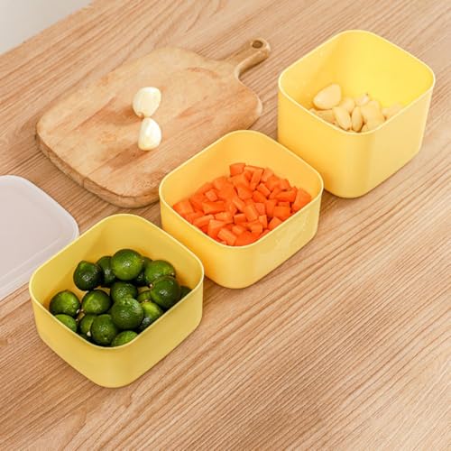 STOBAZA Cheese Storage Boxes for Fridge 4pcs Set (2 Large + 2 Small) Plastic Covered Cheese Keeper and Garlic Ginger Holder Kitchen Food Organizer