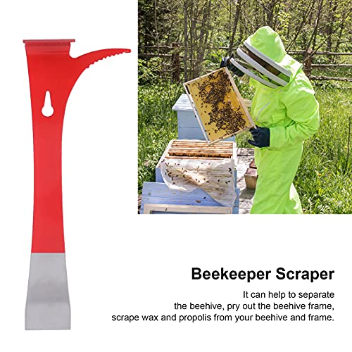 Stainless Steel Hive Tool Scraper for Beekeeping, Multifunctional Beehive Frame Pry Bar Wax Propolis Scraper with Hanging Hole for Beekeepers
