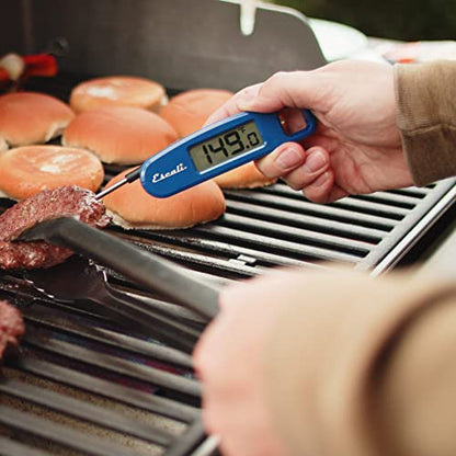 Escali Compact Portable Meat Candy Folding Digital Thermometer, Backlit Display Easy to Storage with Magnet, Blue - color: Blue