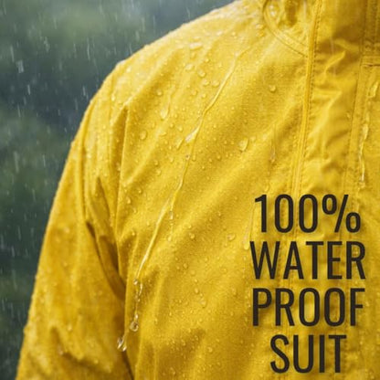 Yellow Hazmat Suit Coveralls for Men and Women, Heavy Duty Full Body Paint Suit with Premium Gloves and Shoe Covers - size: Small