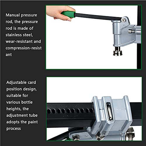 Bench Bottle Capper Tool, Manual Beer Bottle Capping Machine with Non-Slip Pad, Manual Press Lever to Adjust Branches & Buttons for Homebrew Soda Soft Drink Home Brew Beer