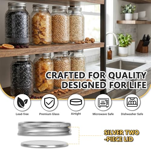 64oz Mason Jars Wide Mouth 3 Pack, Half Gallon Glass Canning Jars with Airtight Lids, Large Glass Containers for Pantry Storage, Fermenting, Pickling, Cold Brew, DIY Projects - color: Clear01-64oz