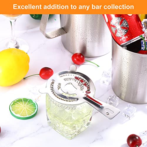 16 Pcs Bar Bartender Strainer Stainless Cocktail Strainers Steel Drink 5.5 in Silver Shaker Ice Bar Shelf for Hawthorne Bartenders Mixologists Drinking Water Filtering