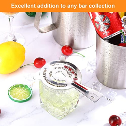 16 Pcs Bar Bartender Strainer Stainless Cocktail Strainers Steel Drink 5.5 in Silver Shaker Ice Bar Shelf for Hawthorne Bartenders Mixologists Drinking Water Filtering