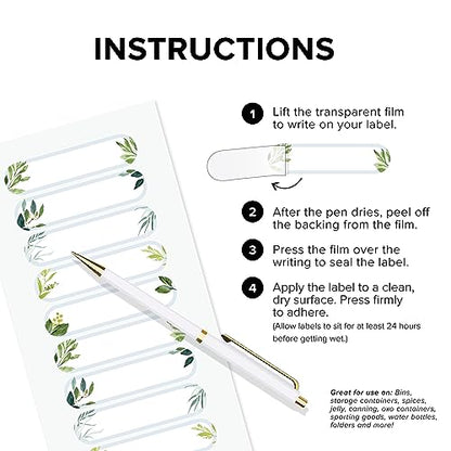ThreeKin Waterproof Labels for Bottles and Containers - Custom Stickers - All-Purpose and Personalizable - Dishwasher, Freezer and Microwave Safe - BPA-Free - USA-Owned (Greenery, 72pcs) - color: Greenery, size: 72 pcs