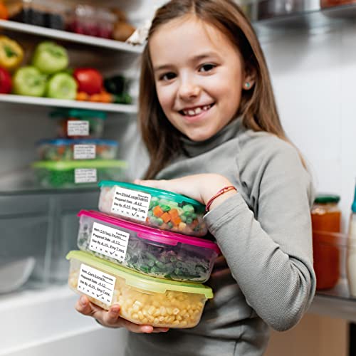 L LIKED 500 Pcs Dissolvable Food Labels Large Size 2" x 3" Food Storage Stickers Use by Shelf Life Labels for Food Storage - size: 2"x3"/500labels/Black