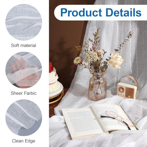 1 Roll Grade 60 Cheese Cloth for Straining, 36'' x 70 Yard 100% Natural Cotton Cheese Cloth Unbleached Cheesecloth Reusable Table Runner for Cooking, Straining, Wedding Decor, White