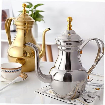 MAGICLULU Samovar Style Tea Kettle Kettle Thermometer Stainless Steel Teapot Tea Infuser Court Pot Hand Brewing Pot Design