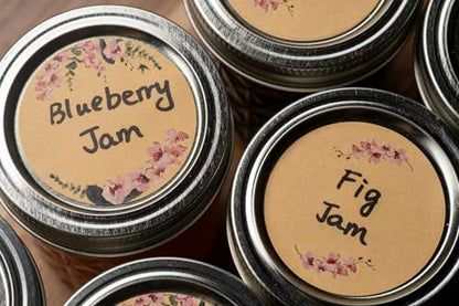 MONEST (500pc/Roll) 2" Stickers for Jars and Lids | Pantry, Mason Jar, Canning, Spice, and Bottle Labels (Pink Orchids 2") - color: Pink Orchids 2"