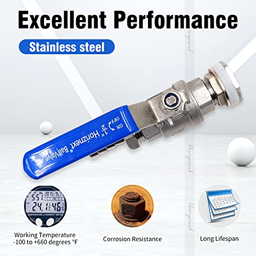 3/4" O.D. thread to 3/8 inch barb stainless steel home brewing bulkhead ball valve fitting kit, for gallon beer pot brew kettle spigot - size: 3/4" thread -3/8" barb