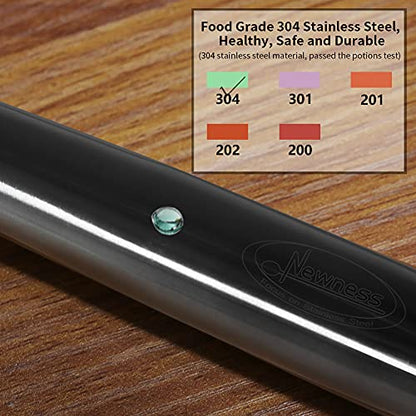 Newness Soup Ladle, [Rustproof, Heat Resistance, Integral Forming] Durable 304 Stainless Steel Soup Spoon with Vacuum Ergonomic Round Handle, Cooking Spoon for Kitchen, 13.7 Inches, Black - color: Black